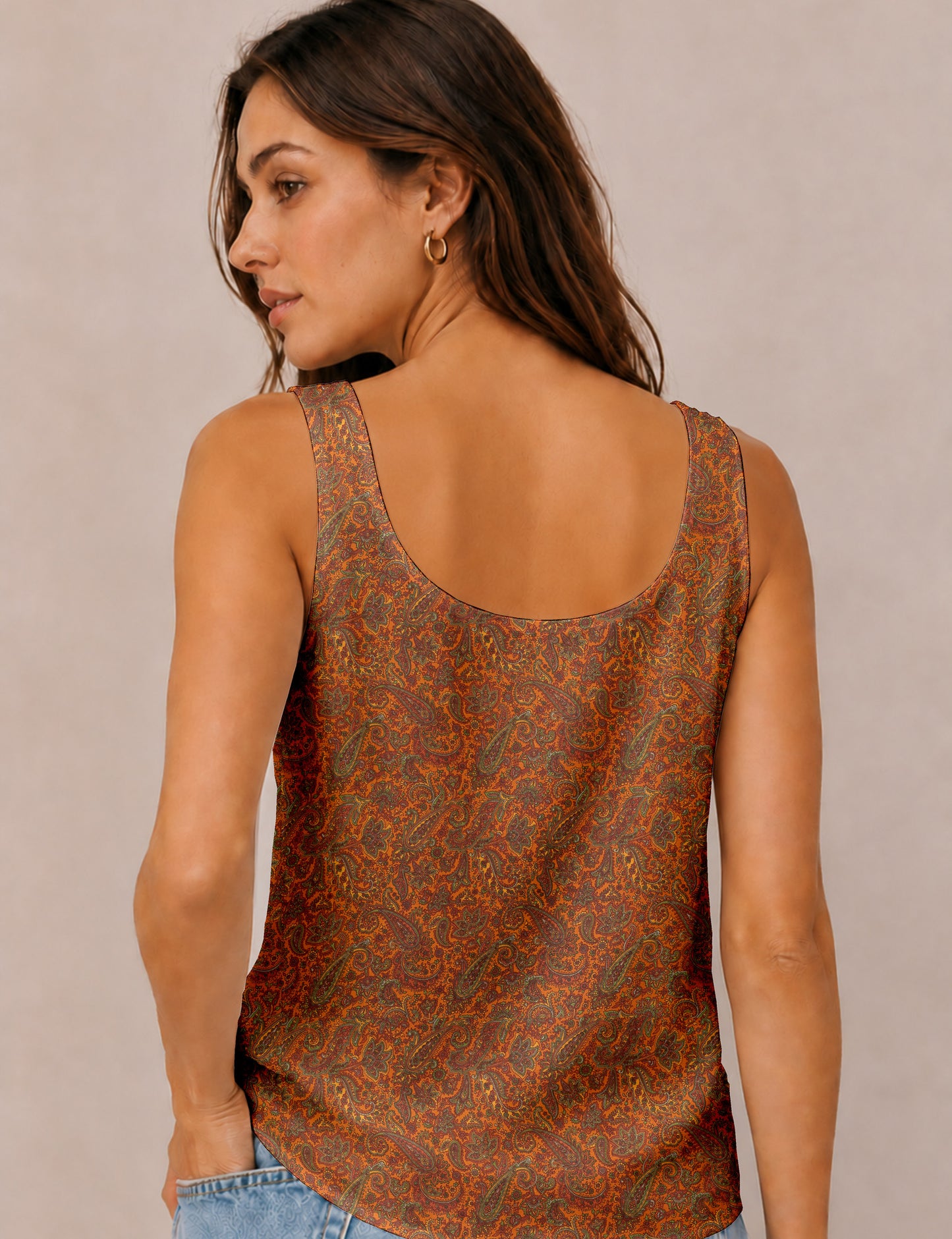 Sleeveless blouse - Yellow Paisley