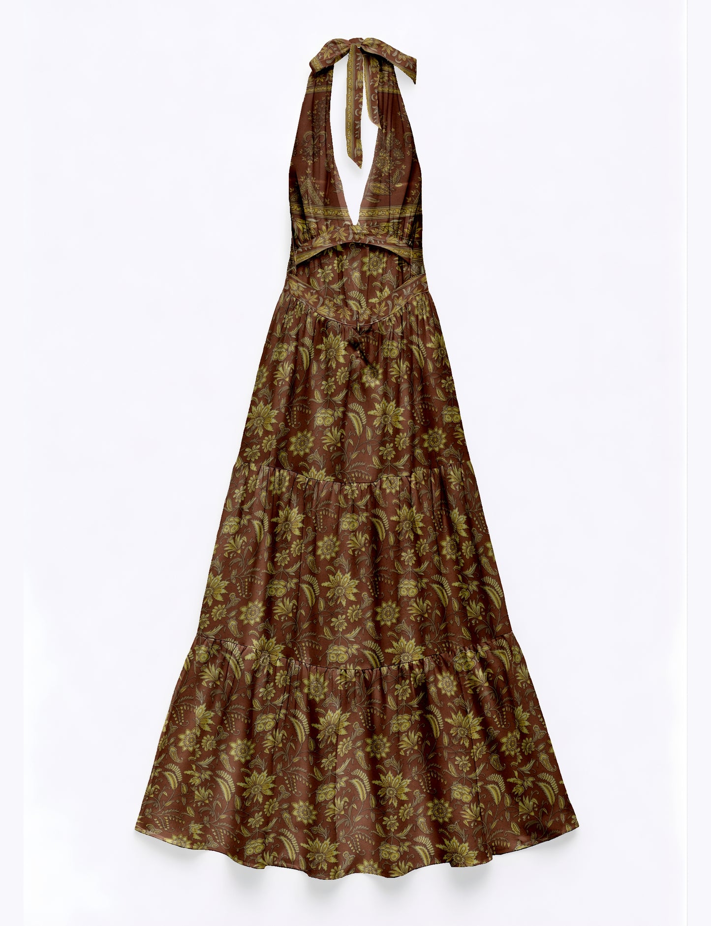 Flowy maxi tiered dress for vacations, brunch, and evening wear