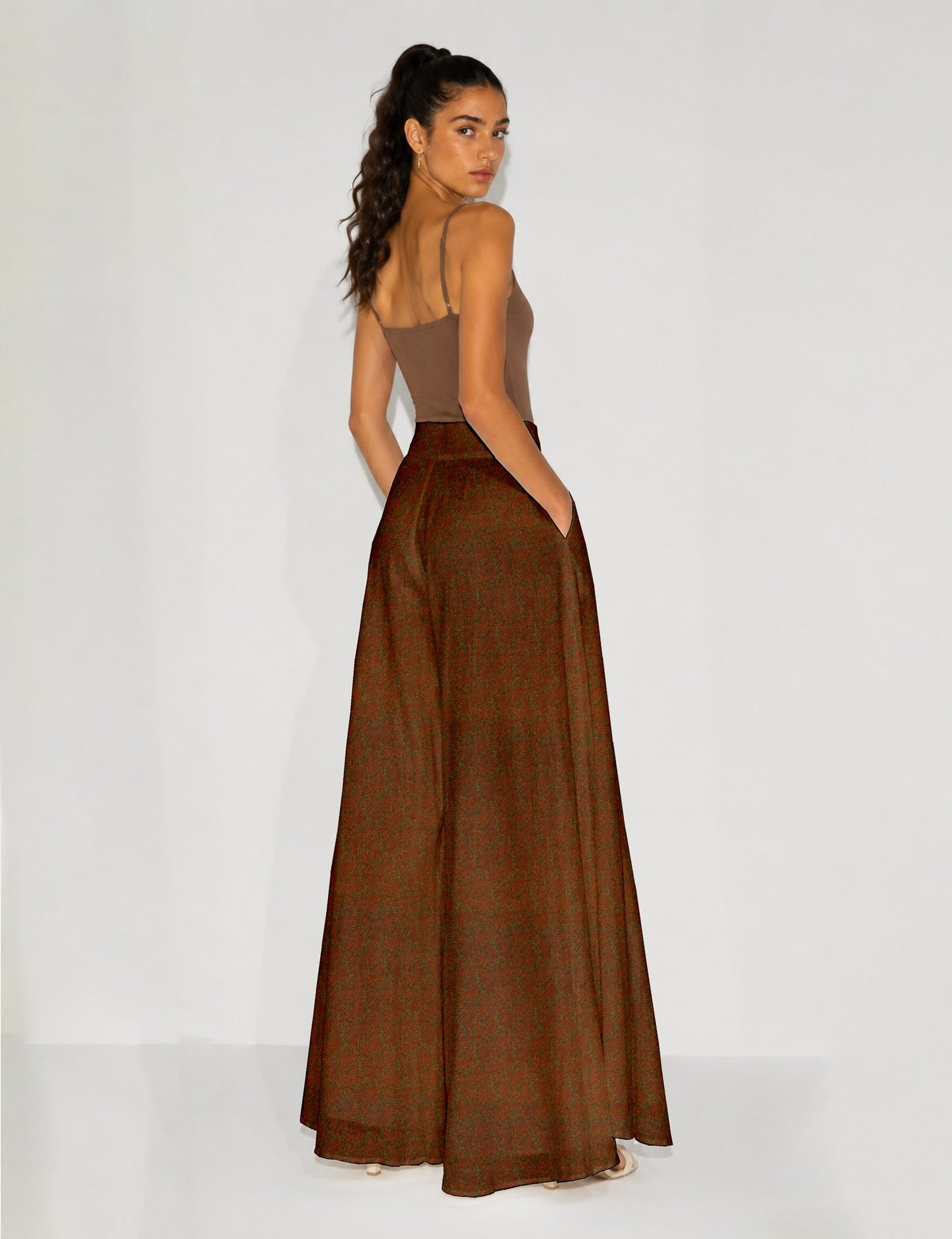 Wide Leg Palazzo Trousers - Yellow Tropical