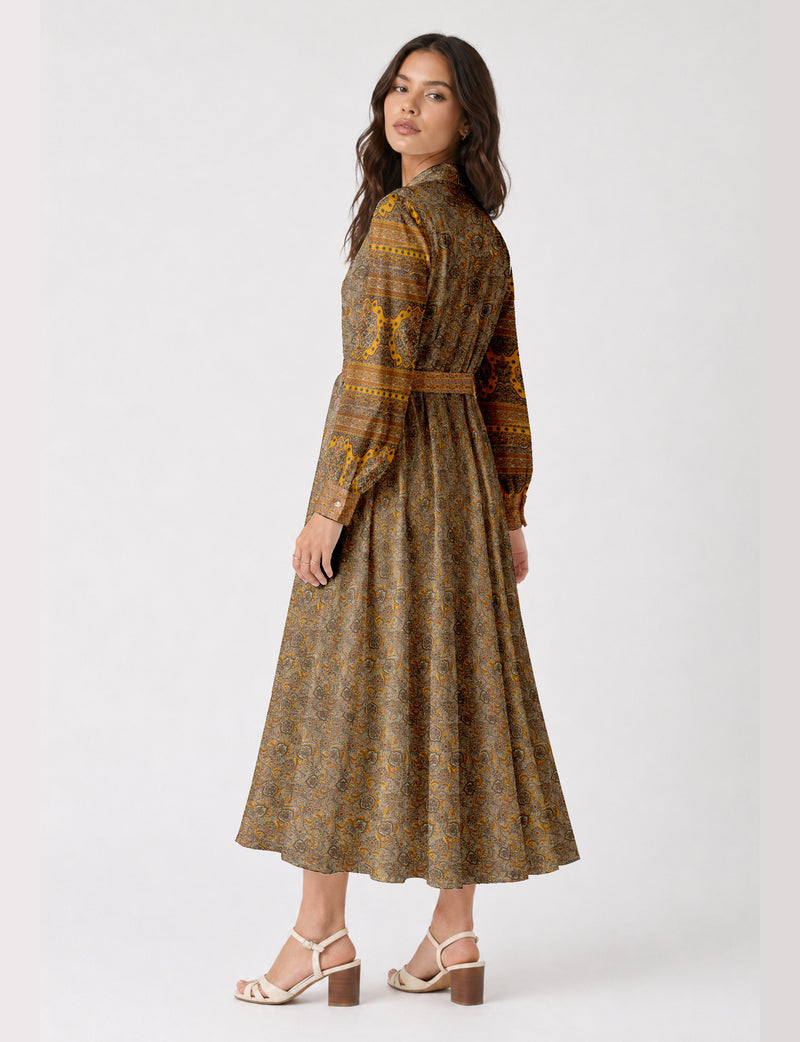 Long shirt dress - Yellow Tropical