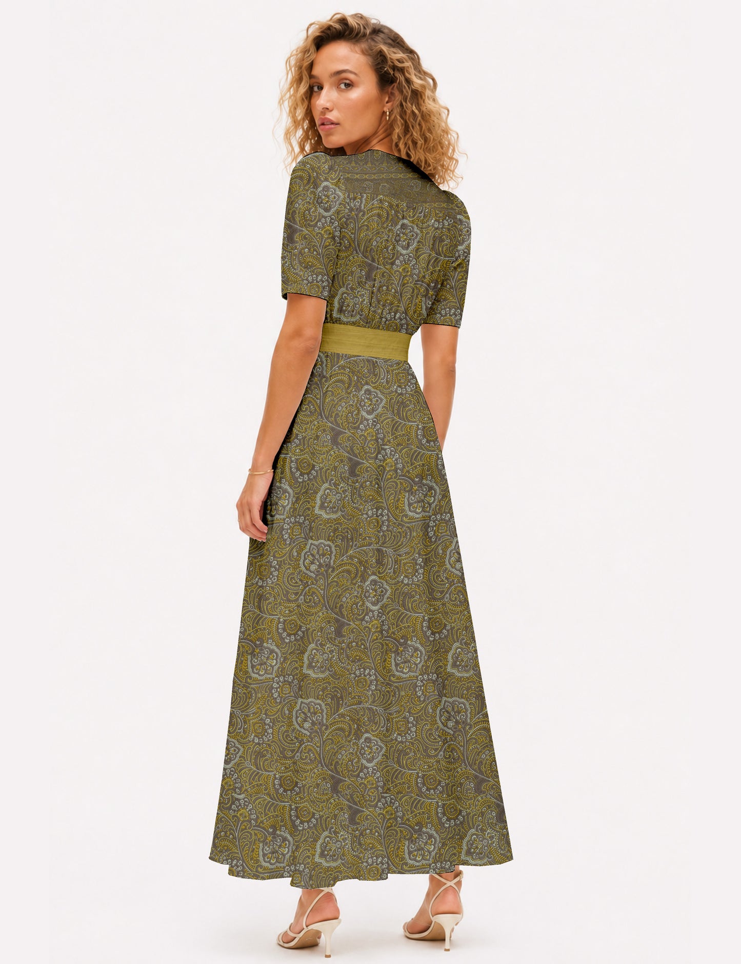 Maxi romantic dress - Yellow Tropical
