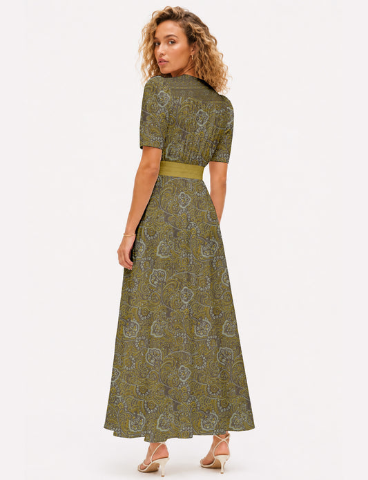 Maxi romantic dress - Yellow Tropical