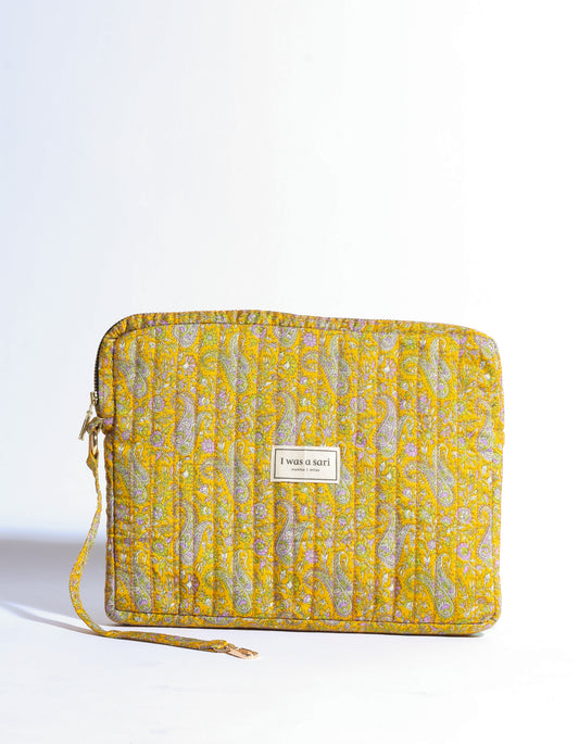 Quilted organizer - Yellow Paisley